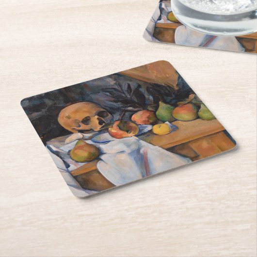 Paul Cezanne - Stilleven met schedel Kartonnen Onderzetters (Schuin)