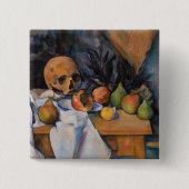 Paul Cezanne - Stilleven met schedel Vierkante Button 5,1 Cm (Voorkant)
