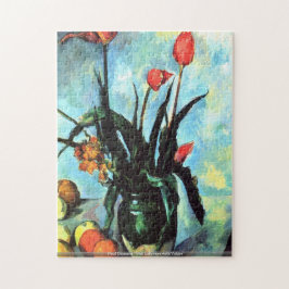 Paul Cezanne - stilstaand leven vase met Tulips Legpuzzel