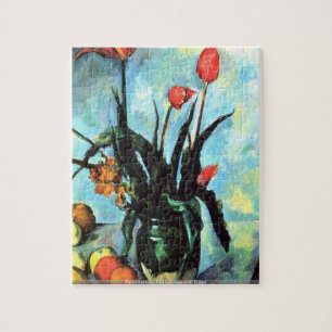 Paul Cezanne - stilstaand leven vase met Tulips Legpuzzel