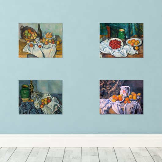 Paul Cezanne - Stilstaande stukken van Lifes Muurkunst Sets (Houten vloer)