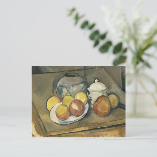 Paul Cezanne - Straw-Trimmed Vase, Sugar Bowl Briefkaart (Staand voorkant)