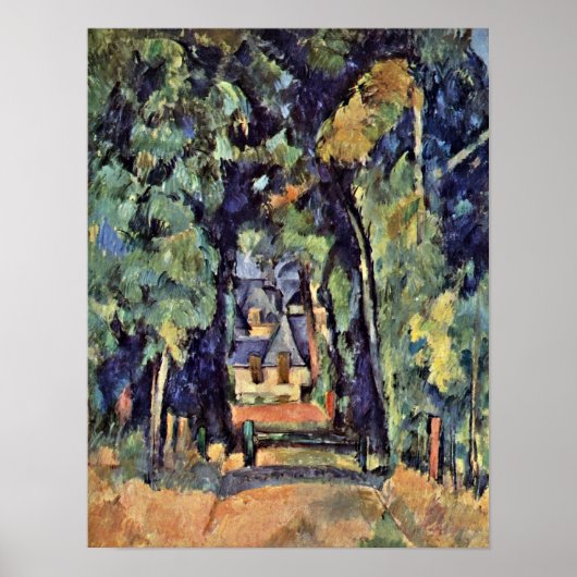 Paul Cezanne - Street in Chantilly Poster (Voorkant)