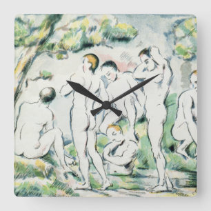 Paul Cezanne   The Bathers, Small plate Vierkante Klok