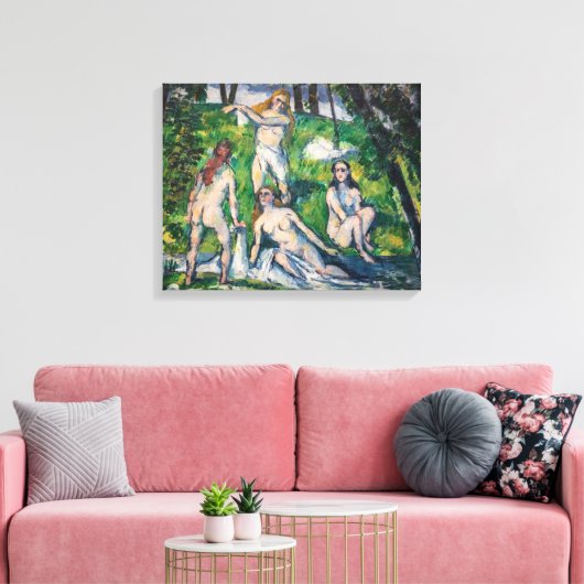 Paul Cezanne - Vier Baders Canvas Afdruk (Insitu (Woonkamer))