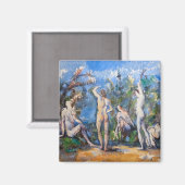Paul Cezanne - Vijf badenden Magneet (Voorkant / Achterkant)