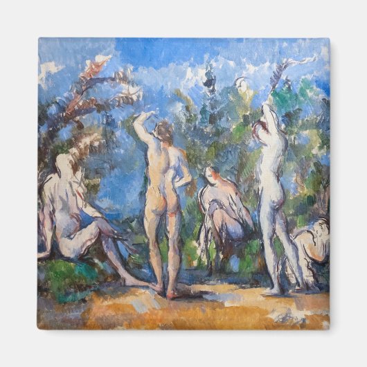 Paul Cezanne - Vijf badenden Magneet (Voorkant)