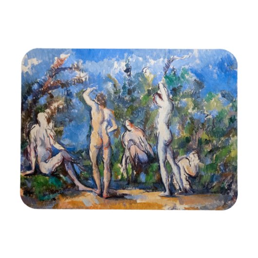 Paul Cezanne - Vijf badenden Magneet (Horizontaal)