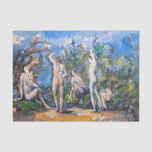 Paul Cezanne - Vijf badenden Tissuepapier (Voorkant)