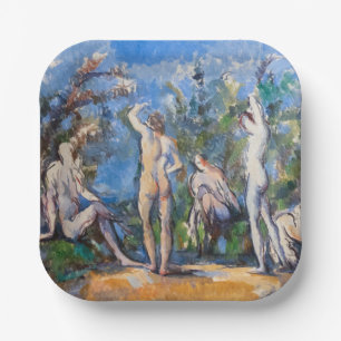 Paul Cezanne - Vijf baders Papieren Bordje