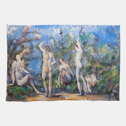 Paul Cezanne - Vijf baders Theedoek (Horizontaal)