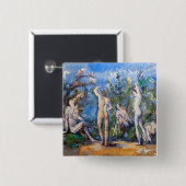 Paul Cezanne - Vijf baders Vierkante Button 5,1 Cm (Voorkant /achterkant)