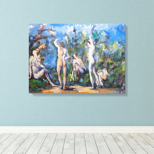 Paul Cezanne - Vijf Bathers Canvas Afdruk (Insitu (Houten vloer))