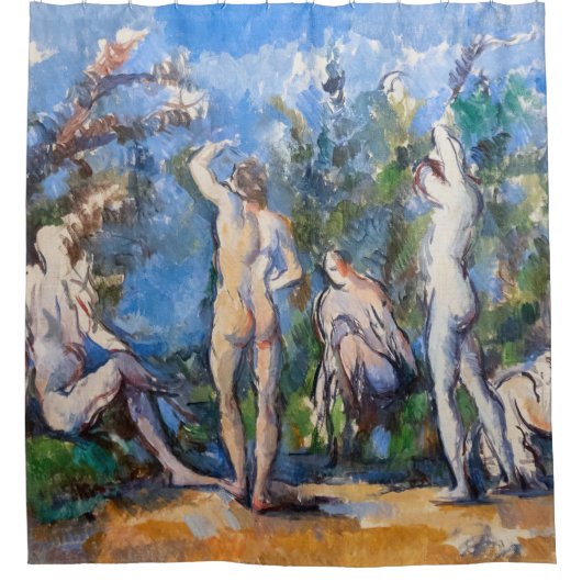 Paul Cezanne - Vijf Bathers Douchegordijn (Voorkant)