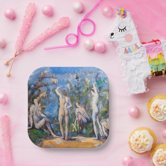 Paul Cezanne - Vijf Bathers Papieren Bordje (Feest)