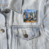 Paul Cezanne - Vijf Bathers Vierkante Button 5,1 Cm (In situ)