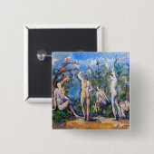 Paul Cezanne - Vijf Bathers Vierkante Button 5,1 Cm (Voorkant /achterkant)