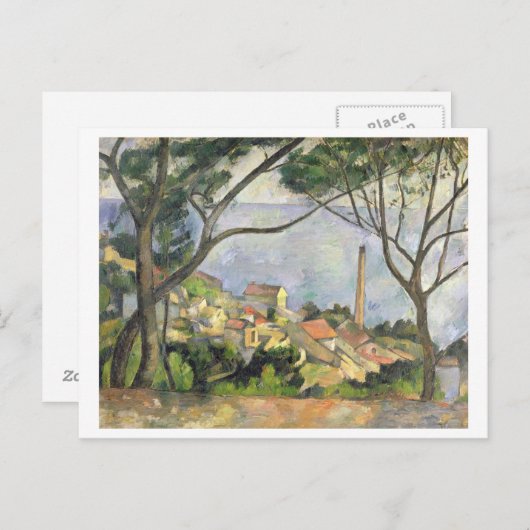 Paul Cezanne | Zee 1878 te Estaque Briefkaart (Voorkant / Achterkant)