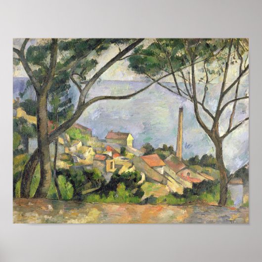 Paul Cezanne | Zee 1878 te Estaque Poster (Voorkant)