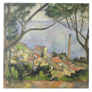 Paul Cezanne Zee 1878 te Estaque Tegeltje