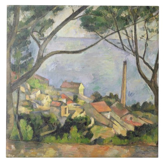 Paul Cezanne | Zee 1878 te Estaque Tegeltje (Voorkant)