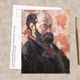 Paul Cezanne - Zelfportret met roze achtergrond Briefkaart