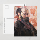Paul Cezanne - Zelfportret met roze achtergrond Briefkaart (Voorkant / Achterkant)