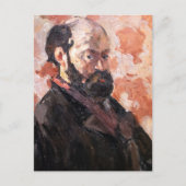 Paul Cezanne - Zelfportret met roze achtergrond Briefkaart (Voorkant)