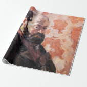 Paul Cezanne - Zelfportret met roze achtergrond Cadeaupapier (Uitgerold)