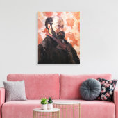 Paul Cezanne - Zelfportret met roze achtergrond Canvas Afdruk (Insitu (Woonkamer))