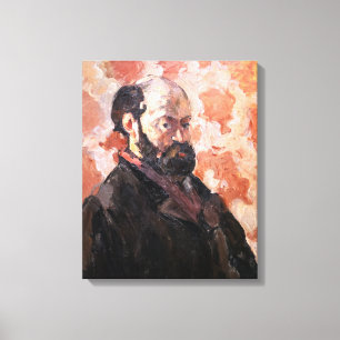 Paul Cezanne - Zelfportret met roze achtergrond Canvas Afdruk