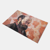 Paul Cezanne - Zelfportret met roze achtergrond Deurmat (Schuin)