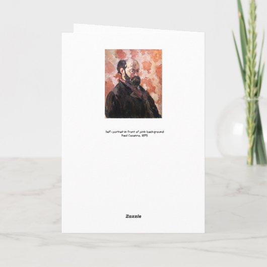 Paul Cezanne - Zelfportret met roze achtergrond Kaart (Achterkant)