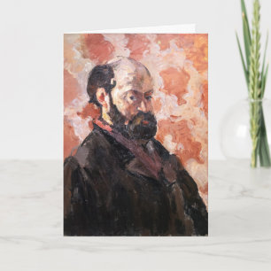 Paul Cezanne - Zelfportret met roze achtergrond Kaart