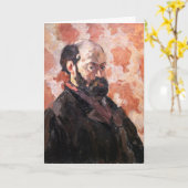 Paul Cezanne - Zelfportret met roze achtergrond Kaart (Gele Bloem)
