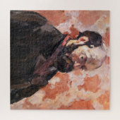 Paul Cezanne - Zelfportret met roze achtergrond Legpuzzel (Horizontaal)