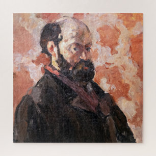 Paul Cezanne - Zelfportret met roze achtergrond Legpuzzel