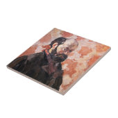 Paul Cezanne - Zelfportret met roze achtergrond Tegeltje (Zijkant)