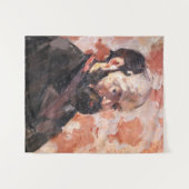 Paul Cezanne - Zelfportret met roze achtergrond Wandkleed (Voorkant (horizontaal))
