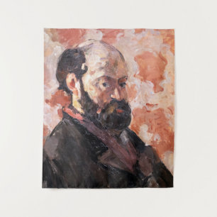 Paul Cezanne - Zelfportret met roze achtergrond Wandkleed