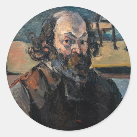 Paul Cezanne - Zelfportret Ronde Sticker (Voorkant)