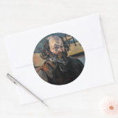 Paul Cezanne - Zelfportret Ronde Sticker (Envelop)