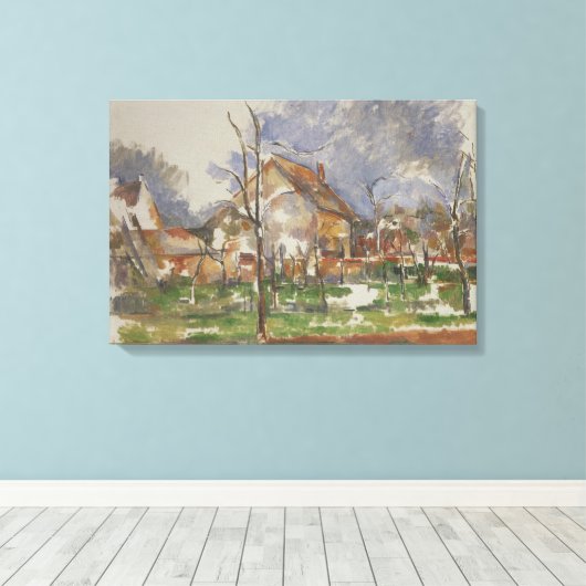Paul Cezzane - Winter Landscape, Giverny Canvas Afdruk (Insitu (Houten vloer))