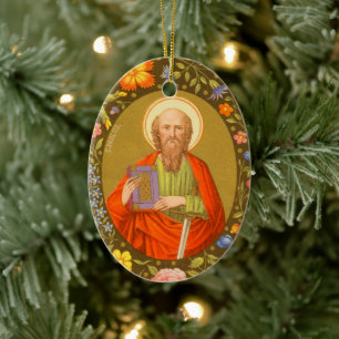 Paul de Apostle (PM 06) met twee zijden Keramisch Ornament