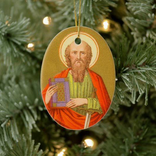 Paul de Apostle (PM 06) met twee zijden Keramisch Ornament (Boom)