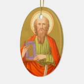 Paul de Apostle (PM 06) met twee zijden Keramisch Ornament (Links)