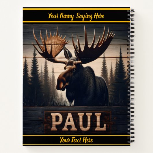 Paul de eland in een rustig bos notitieboek (Achterkant)