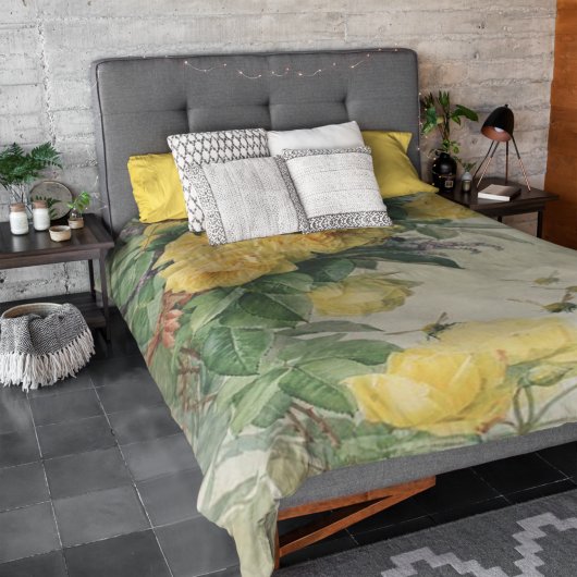  Paul De Longpre Yellow Roses Bumble bijen F Fleece Deken