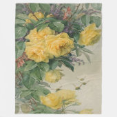 Paul De Longpre Yellow Roses Bumble bijen F Fleece Deken (Voorkant)