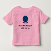 Paul de octopus, Paul de Octopus zei het me. Kinder Shirts (Voorkant)